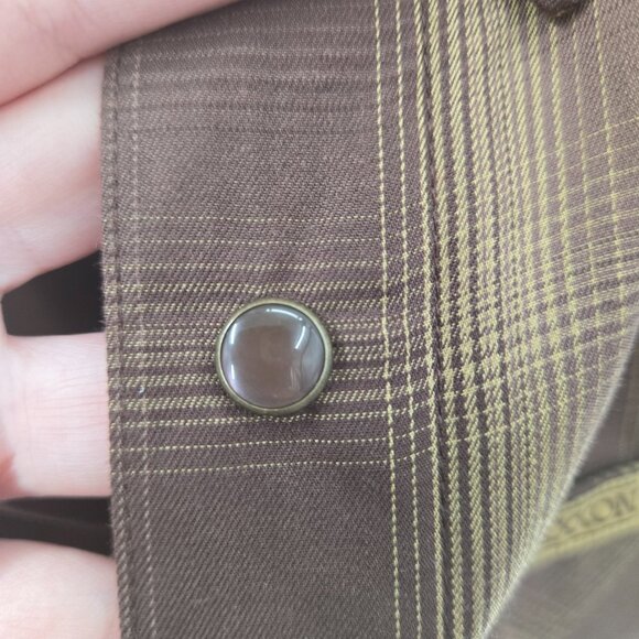 Dixxon The Wyatt Brown Plaid Bamboo Blend Button Down Long Shirt XL - Picture 4 of 13